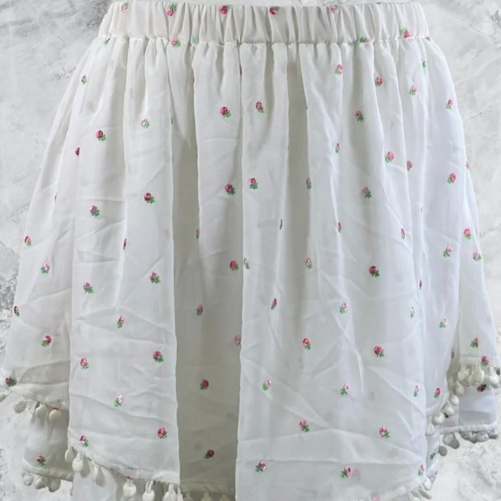 MAJORELLE Brea Mini Skirt - White Ditsy